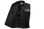 Mens Single Panel Canvas Motorcycle Vest With Gun Pockets
