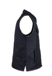 Mens Single Panel Canvas Motorcycle Vest With Gun Pockets