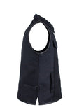 Mens Single Panel Canvas Motorcycle Vest With Gun Pockets