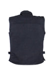 Mens Single Panel Canvas Motorcycle Vest With Gun Pockets