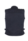Mens Single Panel Canvas Motorcycle Vest With Gun Pockets