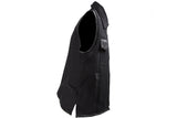 Mens Single Panel Canvas Motorcycle Vest With Gun Pockets