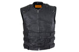 Mens Genuine Leather Replica Swat Vest With Gun Pocket