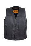 Mens Classic Motorcycle Club Vest With Gun Pockets