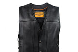 Mens Leather Vest With Concealed Gun Pockets