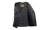 Mens Leather Vest With Concealed Gun Pockets