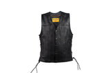 Mens Leather Vest With Concealed Gun Pockets