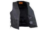 Men's Leather Vest with Gun Pockets & Side Laces