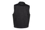 Mens Black Denim Motorcycle Vest With Buttoned Front Closure