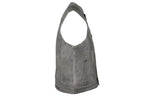 Distressed Gray Soft Touch Leather Vest with Gun Pockets