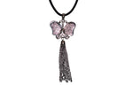 Black & Silver Butterfly Necklace