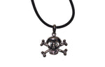 Black Velvet Necklace with Skull & Bones Pendent