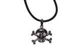 Black Velvet Necklace with Skull & Bones Pendent