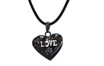 Black Velvet Cord with Silver Heart