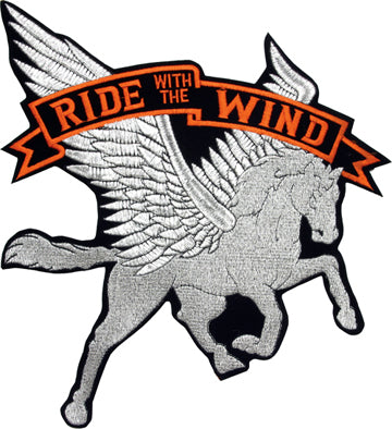 Pegasus With Tthe Words "Ride with the Wind"