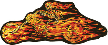 Flaming Skull Rider Left Patch