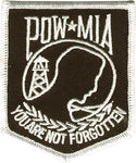POW MIA Banner with White Outline Patch