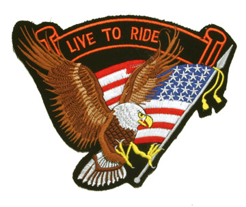 Eagle American Flag "Live to Ride" Patch