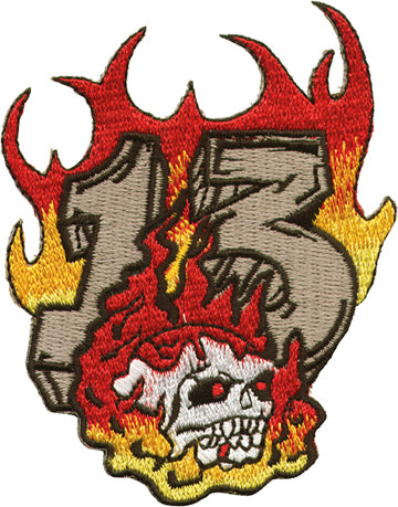 Flamed Skull & 13 Patch
