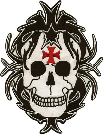 Skull with Red Iron Cross Patch