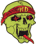 Green Skull with Red Bandana Patch