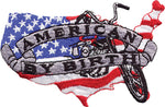 "American by Birth" Country with Flag & Motorcycle Patch