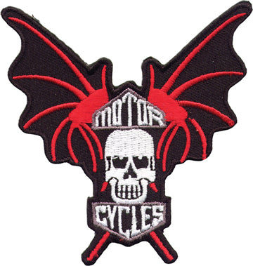 "Motor Cycles" Wings Skull Patch