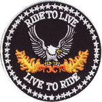 "Ride to Live / Live to Ride" Eagle Patch