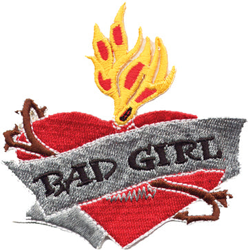 "Bad Girl" Heart & Flame Patch