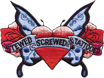 Stewed Screwed Tattooed/Heart/Rose/Butterfly Wings Patch