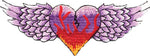 Flaming Heart with Wings Patch