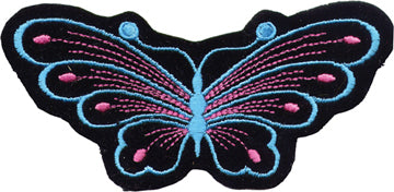 Black/Blue Butterfly Motorcycle Patch