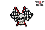 Skull With Two Racing Flags