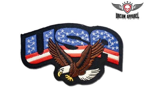 USA With Eagle Motorcycle Patch