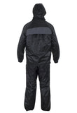 Two-Piece Black Rain Suit With Zippered Side Seams