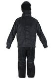 Two-Piece Black Rain Suit With Zippered Side Seams