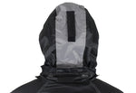 Two-Piece Black & Gray Rain Suit With Zippered Side Seams