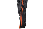 Two-Piece Black & Orange Rain Suit With Zippered Side Seams