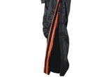 Two-Piece Black & Orange Rain Suit With Zippered Side Seams