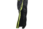 Two-Piece Black & Fluorescent Rain Suit With Zippered Side Seams