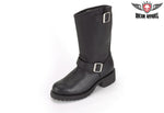 Wide Biker Boot With Double Buckle