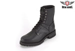 Wide Biker Boots With Laces Up Front