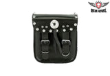 PVC Motorcycle Sissy Bar Bag With Studs & Concho