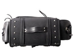 Motorcycle Sissy Bar Bag With Studs & Velcro