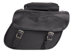 PVC Motorcycle Saddlebag with Flame