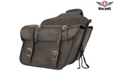 Distressed Brown Leather Concealed Carry Saddlebag with Conchos