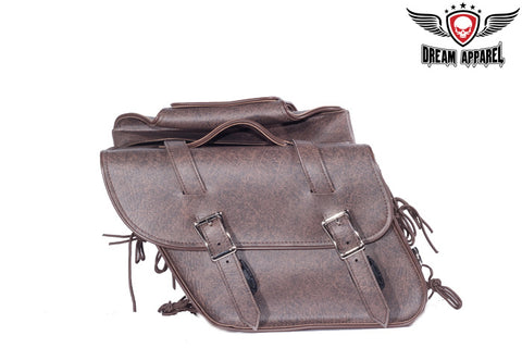 PVC Brown Motorcycle Saddlebag