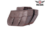 PVC Brown Motorcycle Saddlebag With Lock