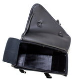Studded Black PVC Solo Swing Arm Bag - Left Side
