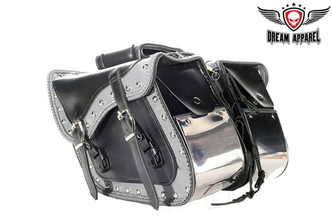 Chrome Plate PVC Motorcycle Saddlebag